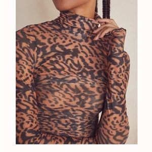 Free People Under It All Printed Mesh Bodysuit